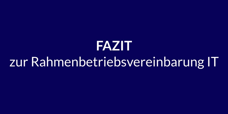 Fazit zur RBV IT.